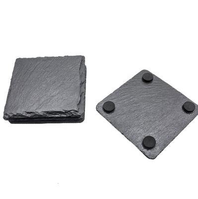 China Sustainable Wholesale Custom Black Slate Coaster Factory Price for sale