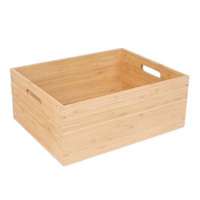 China Sustainable New Design Bamboo Made Rectangle Food Safe Storage Tray for sale