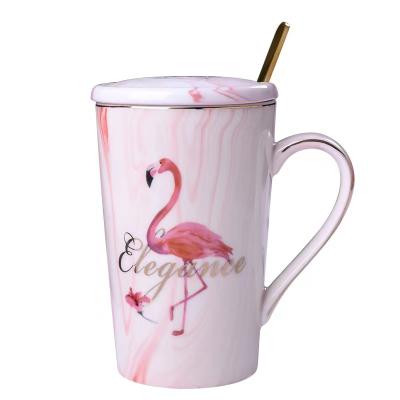 China 929-2 Disposable Wholesale Cup With Spoon High Quality Ceramic Coffee Mug Couple Gifts And Lid for sale