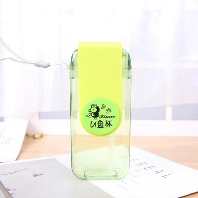 China 1115-6 360 Degree Child Sustainable Eco Friendly Plastic Portable Cheap Portable Transparent Can Rotate Water Bottle for sale