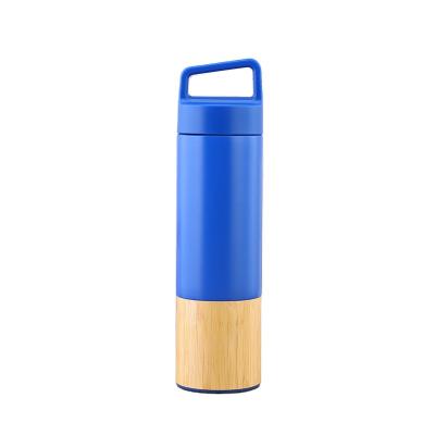 China 822-39 Sustainable 304 Stainless Steel Sports Vacuum Flask INS Roll Up Bamboo Shell Water Cup for sale