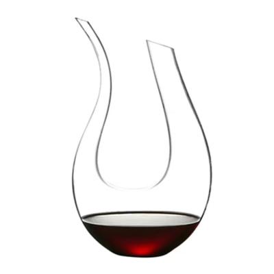 China Wholesale 1030-10 1400ml 47oz Lead Free Manual Grinding and Polishing U Form Crystal Wine Glass Wine Decanter Clear Wine Glass for sale