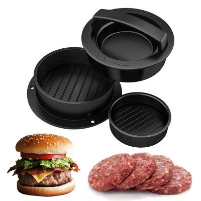 China 1019-20 Viable Hamburger Patty Maker Press 3-in-1 Non Stick Different Sizes Hamburger Patty Mold Factory Wholesale 2021 Press for sale