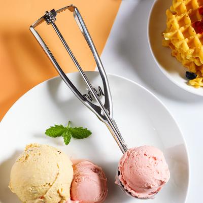 China Universal Sale 3 Stainless Steel Minimalist 1025-6 Size Hot Ice Cream Scoop Melon Scoop Cookie Scoop With Trigger Release for sale