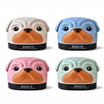 China New Arrival 106-002 Promotional Wholesale Plastic Tissue Box Cover Napkin Holder Cute Bulldog Shape Tissue Box for sale