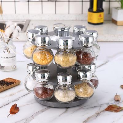 China Viable 96-5 Jars Set For Spices Pepper Sprays Bottles Salt Jars Kitchen Storage Rack Seasoning Organizer for sale