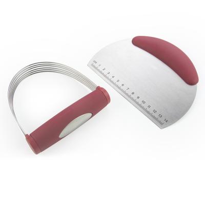 China 2021 Viable China Made Best Price Red Handle Stainless Steel Chopper Dough Scraper for sale