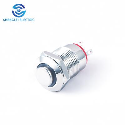 China SHENGLEI 12mm mini factory direct supply stainless steel waterproof led push button SL12A-G10F/E for sale