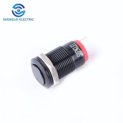 China SHENGLEI 12mm electric buttonsNo- led latching black housing push button switch piezo switch customized SL12A-P10Z for sale