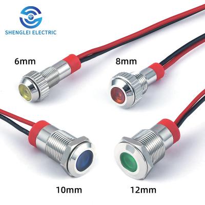 China SHENGLEI 6-12mm Mini Metal Indicator Light Flat Head Pilot Lamp Waterproof Led Indicator Lights Mini Led Indicator Light SL10A-P10F/N for sale