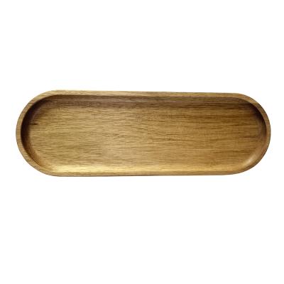 China Sustainable Acacia Wood Serving Trays And Trays Plates Highly Durable Dishwasher Safe for sale