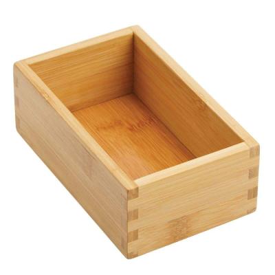 China Sustainable Hot Selling Universal Bamboo Organizer Tray Bin Natural Bamboo Desk Cabinet Drawer for sale