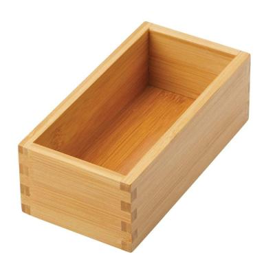 China Sustainable Nature Office Cabinet Bamboo Drawer Organizer Tray Bin Use in Drawers on Desks Shelves or in Pantry for sale