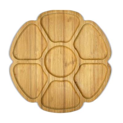 China Sustainable Bamboo Plates Bamboo Tray 12 Inch Fruit Trays Snacks Tray Party Dinner Plates Candy Tray for sale