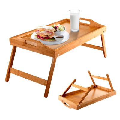 China Modern Foldable Bamboo Bed Desk for Sofa Bed Eating Working Food for sale