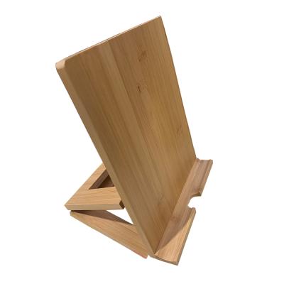 China Portable and Foldable Bamboo Book Stake Pad Phone Holder for Vigorous Reading Library for Textbook Pad Phone Cookbook for sale