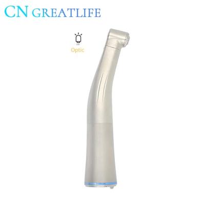 China Dental Fiber Optic 1:1 Metal Air Turbine Low Speed ​​Handpiece Led Contra Angle Handpiece Contra Angle Handpiece for sale