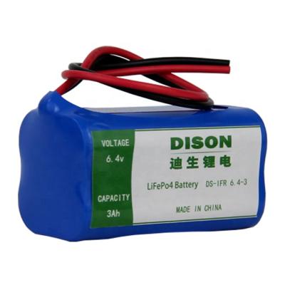 China Military industry 6.4v 3.0Ah 19.2Wh LiFePo4 lithium ion battery pack for solar energy storage for sale