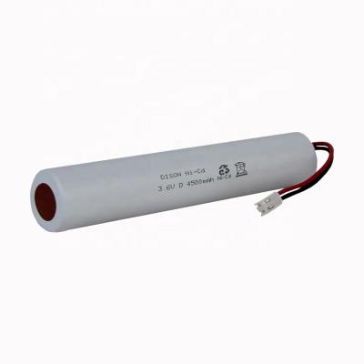 China Emergency Lighting NiCd D 3.6v 4.5Ah Rechargeable Battery Pack 70 Degree High Temperature Battery for sale