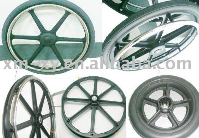 China Solid PU Wheelchair Wheel Customer Application for sale