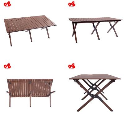 China Modern Design Easy Carry Roll Up Aluminum Alloy Light Weight Camping Beach Easy Carry Folding Picnic Table for sale