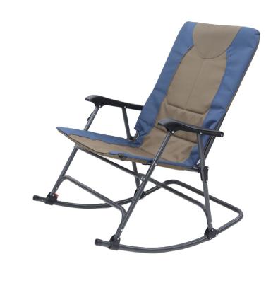 China (Waist)Adjustable Folding Camping Chair High Back With Cup Holder Oxford Waterproof Armrest Outdoor Rocking Chair for sale