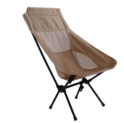 China Modern Outdoor Lightweight Portable Picnic Recliner Folding Moon Aluminum Camping Chair for sale