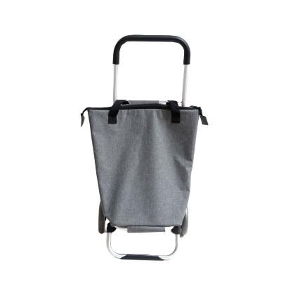 China Large Capacity Folding Shopping Trolley Shopping Trolley Bag Single Food Folding Waterproof Aluminum Frame Supermarket Shopping Bag for sale