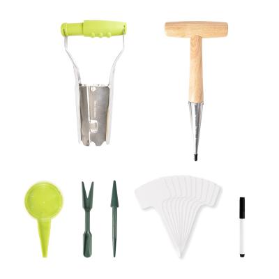 China Vertak 16 PCS Multifunctional Garden Set Stainless Steel Handheld Soil Release Tiller Sowing Dibbler GardenSeed Hole Digging Tool for sale