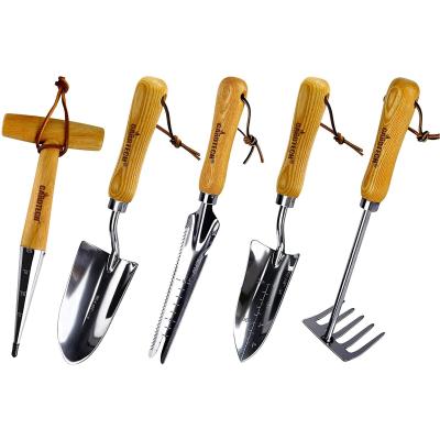 China Vertak 5pcs Stainless Steel Handle Garden Woodworking Hand Gardening Digging Tool Kit for sale