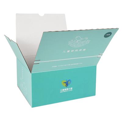 China Yongjin Recyclable Easy Tear Strip Zipper Custom Luxury Blue Paper Box For Shipping Packaging for sale