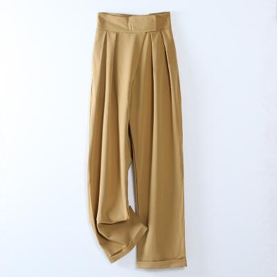 China Autumn Casual Straight Wide Leg High Waist Women Anti-Wrinkle Loose Wide Leg Pants Relaxed Dad Pants for sale