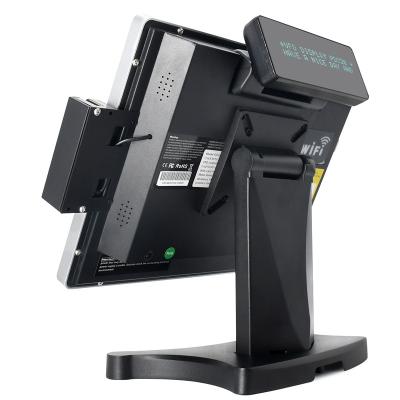 China Hot selling touch screen pos+systems dual touch screen pos machine pos systems built in wifi with 80mm thermal printer for sale