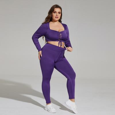 China LIFTJOYS Breathable XXXXL Plus Size 2 Pieces Stripes Long Sleeves Waist High Butt Sexy Booty Activia Lifting Gaiters For Women for sale