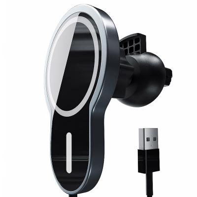 China New Products 15W CAR CHARGER Car Magnetic Mount Mobile Phone Wireless Portable Charger For iPhone Fast Charger for sale