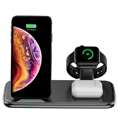 China Mobile Phone Radio Charging Station 4 in 1 QI Certified Fast Wireless Charger Stand Dock for iWatch for sale