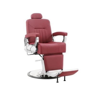 China Modern Manufacturer Economical Luxury Hydraulic Red-pink Barber Chair for sale