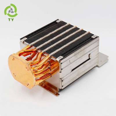 China Led Ignition Heatsink High Power Led Heatsink Customized Aluminum Zipper Fin Heatsink With Heat Pipe for sale