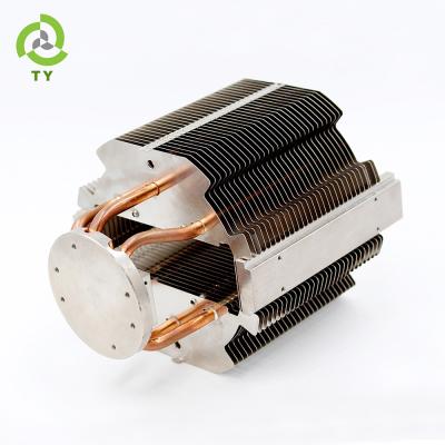 China Led Ignition Heatsink High Power LED Heat Pipe Heatsink Customized Aluminum Zipper Fin Heatsink With Heat Pipe for sale