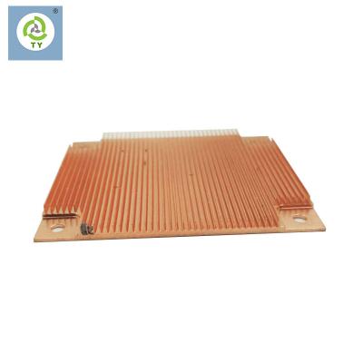 China Copper + Aluminum Skived Fin Radiator Copper Plate High Power Fin Radiator OEM/ODM for sale