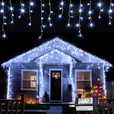 China Lovely Christmas Fairy Lights Garland Curtain Light 80Drop LED Waterproof Window Icicle Led String Light for sale