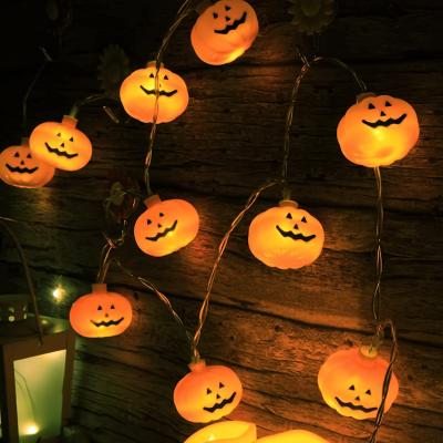 China Hallowmas Lights 20 LED Halloween Pumpkin Lights Orange Battery Operated Halloween String Decorations Lights for Indoor Outdoor for sale