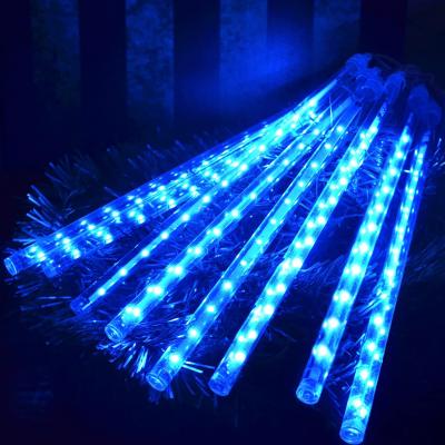 China Meteor Shower Rain Lights Meteor Shower Lights Set 30cm 8 Tube 192 LED Ultra Bright Romantic Drop Rain Lights Waterproof Waterfall String for sale