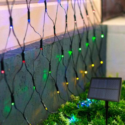 China Beautiful 320 LED Solar Net Lights 9.8ft x 6.6ft Solar Mesh Lights With Outdoor 8 Modes Waterproof Net Christmas Lights for sale