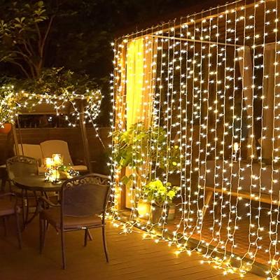 China Curtain Light Customized 3X3M Window Curtain Lights 300LEDs String 8 Mode For Christmas Holiday Indoor&Outdoor Party Waterproof Decorations for sale