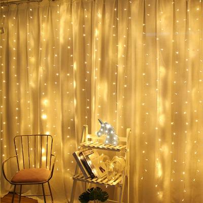 China Home Decoration Led Curtain Light Manufacturer Home Decoration Led Wall 300 LED 8 Modes Fairy Safety Curtain Lights Outdoor Indoor Outdoor Led Electric String Lights for sale