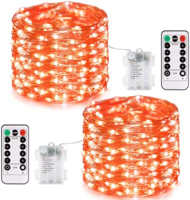 China Beautiful Led Fairy String Lights 2 Packs 33ft 100 LED Christmas Copper Wire Battery Bulb Waterproof String Lights for sale