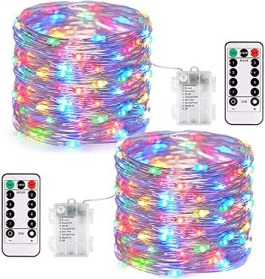 China 2 Pack Fairy String Lights 66ft Battery Operated 200 LED Fairy Lights with 8 Modes Outdoor Fairy Lights for Holiday Decorations for sale