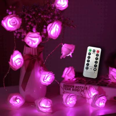 China Beautiful Best Selling Gifts Wedding Decoration Valentine Rose Flower Battery /USB Led String Light for sale