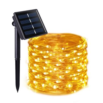 China Lovely String 100LED Copper Wire Fairy Solar String Lights Holiday Solar Light Outdoor Christmas Decoration for sale